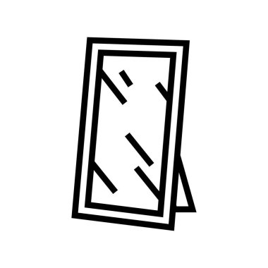 Koridor ayna çizgisi ikon vektör illüstrasyonu için