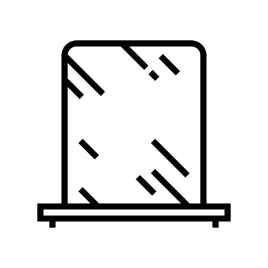 banyo aynası çizgisi ikon vektör çizimi