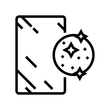 gümüş ayna çizgisi ikon vektör çizimi