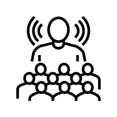 Liderlik yumuşak beceri çizgisi vektör çizimi