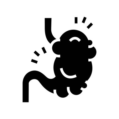 şişirme sindirim sistemi kabartma simgesi vektör çizimi