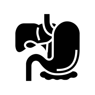 Gastrointestinal kanal glyph ikon vektör çizimi