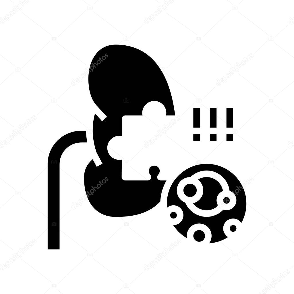 kidney stones gout symptom glyph icon vector illustration
