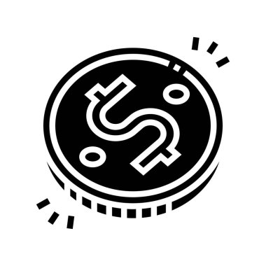 Altın sikke sembolü vektör illüstrasyonu