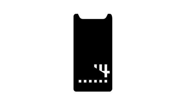 Animace ikon identifikačního glyfu Qr kódu — Stock video