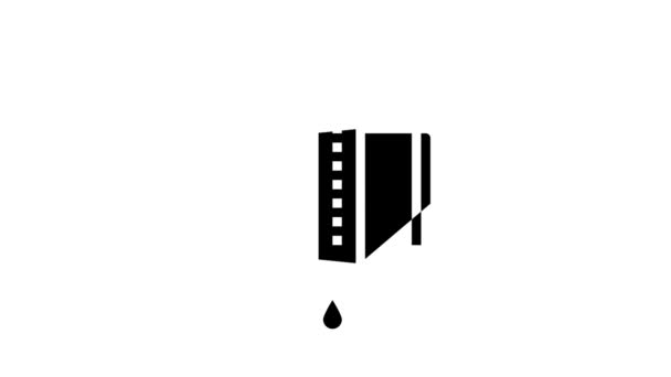 Auto Service Garage Glyphen-Symbol Animation — Stockvideo