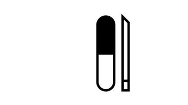 Manikür ve Pedikür Siyah Simge Canlandırması