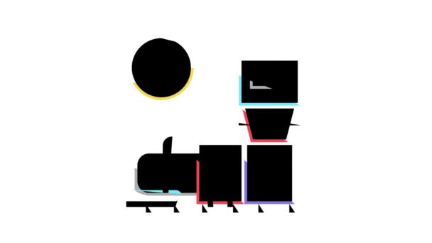 Basura de fábrica Residuos de color icono de animación — Vídeos de Stock