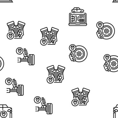 Araç Servisi Garaj Vektörü Kusursuz Desen