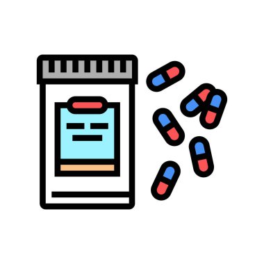 anestezi hapları ve konteyner rengi ikon vektör illüstrasyonu