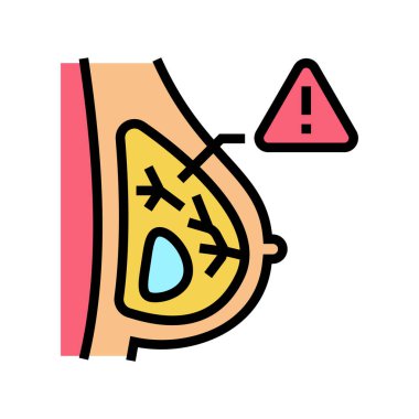 göğüs rengi ikon vektör illüstrasyonundaki yumru