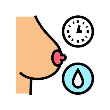 Saatlik emzirme renk vektör illüstrasyonuName