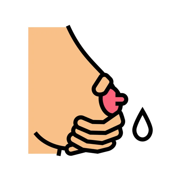 Latte pompaggio con illustrazione vettoriale icona a colori mano — Vettoriale Stock