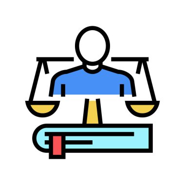 Avukat uzman renk ikonu vektör illüstrasyonu