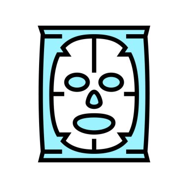 Yüz maskesi güzelliği aksesuar renk vektör illüstrasyonu