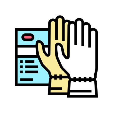 Özel eldivenler spa salonu aksesuar renk ikonu çizimi