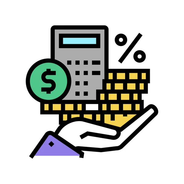 Dividendos cor dinheiro ícone vetor ilustração — Vetor de Stock