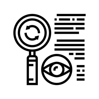 Uzman satır simgesi vektör illüstrasyonunu tekrar kontrol et