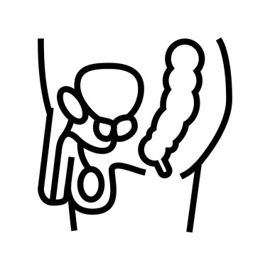 Prostat çizgisi ikon vektör illüstrasyonu olan hasta