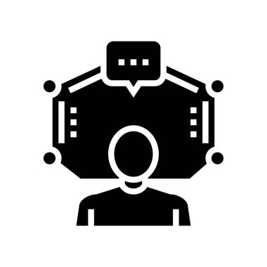 danışman uzman glyph ikon vektör resimlemesi