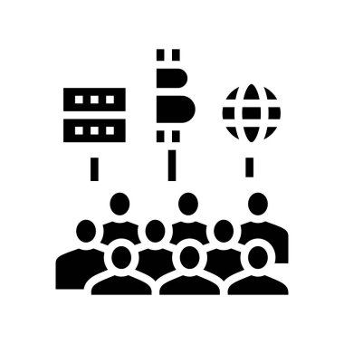 Uluslararası dijital para birimi konferansı sembolü vektör illüstrasyonuName