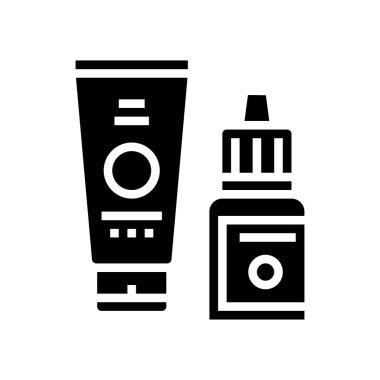 Serum ve krem güzellik kozmetik sembolü vektör çizimi