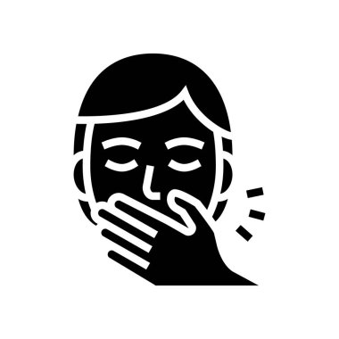 utangaç diş teli glifin vektör illüstrasyonunu gösterir