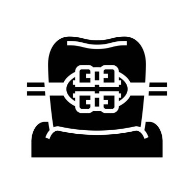 Diş teli, glifin vektör illüstrasyonunu destekler