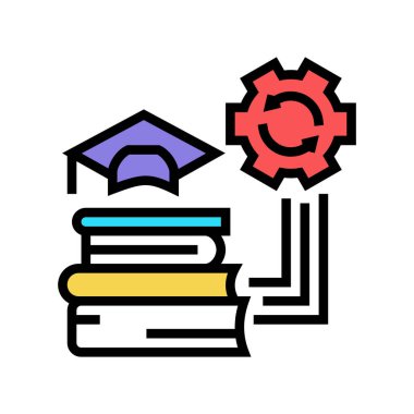 Eğitim renk ikonu vektör illüstrasyonunu optimize eder