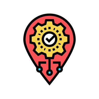 gps navigasyon renk ikonu vektör resimlemesini optimize eder