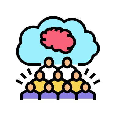 Sosyal felsefe renk ikonu vektör illüstrasyonu