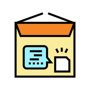 rfid renk ikonu vektör illüstrasyonlu karton