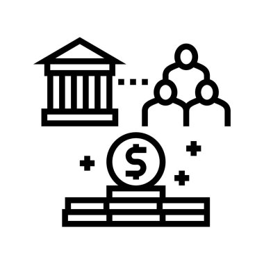 İnsanların durumu çizgi ikon vektör illüstrasyonundan yararlanır