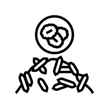 yulaf ezmesi Groat çizgisi ikon vektör çizimi