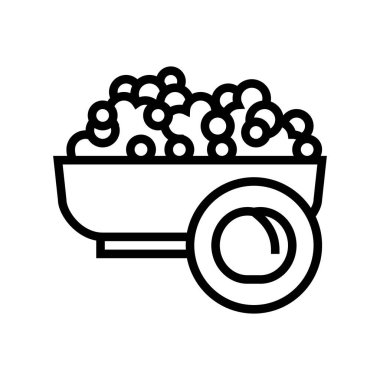 bezelye Groat çizgi ikon vektör çizimi