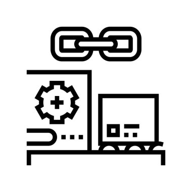 tedarik zinciri çizgisi vektör illüstrasyonu