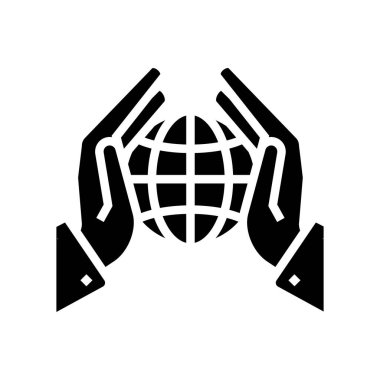 Güvenli gezegen ekosistem sembolü vektör çizimi