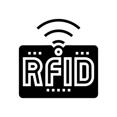 rfid kablosuz işaret simgesi vektör illüstrasyonu
