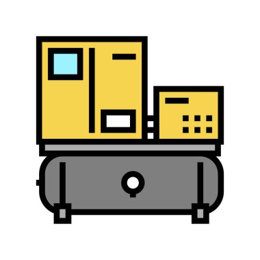 spiral hava kompresörü renk vektör illüstrasyonu