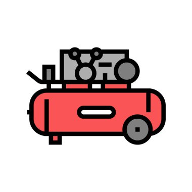 piston hava kompresörü renk vektör illüstrasyonu