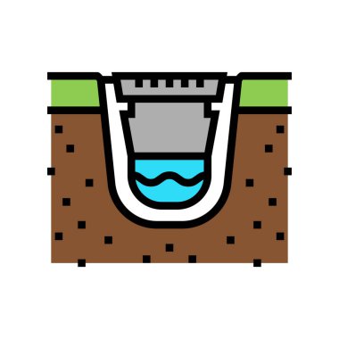 drenaj sistemi renk vektör illüstrasyonunun inşası