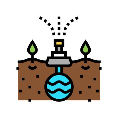 Boşaltma renk vektör illüstrasyonundan sulama sistemi