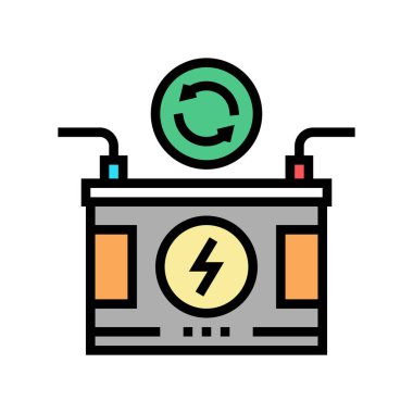 pil enerjisi kaydetme renk vektör çizimi