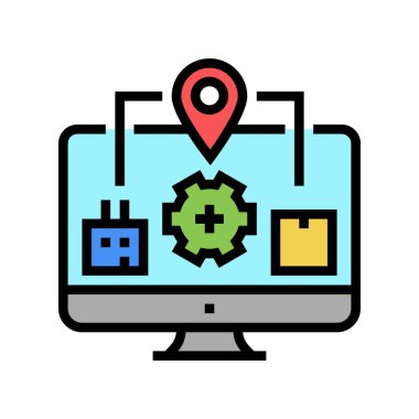 istemci lojistik süreci renk vektör illüstrasyonuna üretim