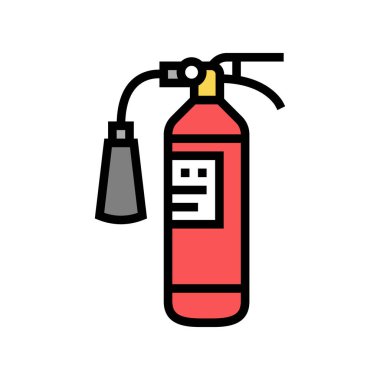 yangın söndürücü renk ikonu vektör çizimi düz
