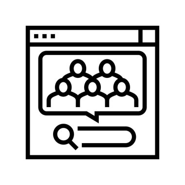 İnternet satırı ikon vektör illüstrasyonunda insanların taleplerinin analizi