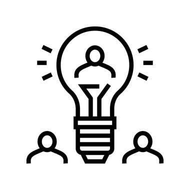 Arama potansiyeli olan istemci ve kitle kaynak çizgisi vektör illüstrasyonu fikri