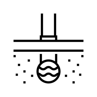 drenaj çizgisi ikon vektör illüstrasyonu boru hattı