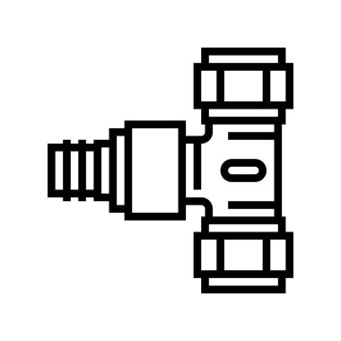 drenaj sistemi çizgi simgesi çiziminin bifurkasyon borusu