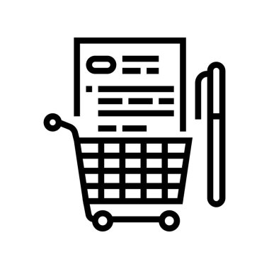 Lojistik hizmetleri satırı simgesi satın alma ve imzalama